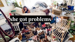 DECLUTTERING SHOES, CLOTHES, CRAFTS & MORE!! Decluttering and Organizing A Bedroom Closet 💗💅🏾🥳