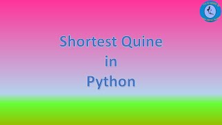 Python Shortest Self reproducing program | #shorts