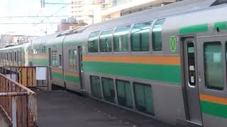 E233系3000番台・E231系1000番台ヤマU228編成+ヤマU504編成川崎駅入線=到着