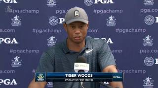 Tiger Woods reaction to first-round 70 at PGA Championship