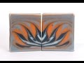 Homemade Soap - Indigo and Paprika Lotus Flower Circling Taiwan Swirl Soap