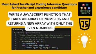 JavaScript: Filter Even Numbers from an Array (2 Easy Ways!) | javascript coding interview question