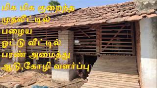 பழைய ஓட்டு வீட்டில் பரண் அமைத்து  ஆடு,கோழி வளர்ப்பு/  Non used house convert to goat/Poultry farm