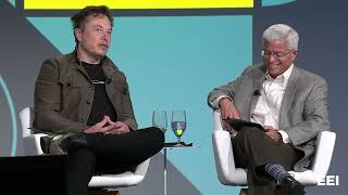 Elon Musk and EEI Chair Pedro J. Pizarro, President and CEO, Edison International at EEI 2023