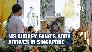 Audrey Fang’s family holds wake as her body arrives in Singapore