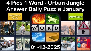 4 Pics 1 Word - Urban Jungle - 12 January 2025 - Answer Daily Puzzle + Bonus Puzzle #4pics1word