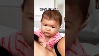 Baby unexpectedly throws up on Mom 😱 #shorts