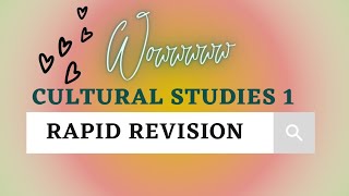 Cultural Studies 1 Rapid Revision 5