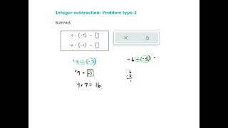 Integer subtraction - problem type 2(ALEKS examples)