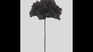 100 BLACK Silk Carnation Picks, Artificial Flower Heads for Weddings, Decorations, DIY Decor