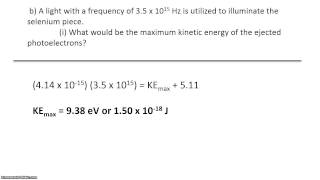 Photoelectric Effect: Example Problem