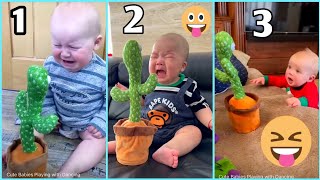 4 March 2023 |Cute Babies Playing with Dancing Cactus (Hilarious)Cute Baby Funny