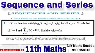 If f is a function satisfying f(x + y) = f(x) f(y) ∀ x, y ∈ N such that f (1) 3 and ∑f(x) for…