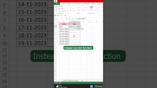 Extract day from date in excel 😍😍🔥#shorts #excel