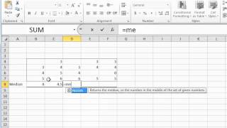 Calculating median in Excel 2010