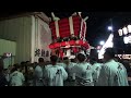 令和5年　八尾市　高安地区中高安　玉祖神社夏祭り　本宮　郡川布団太鼓　宮入り、蔵入れ