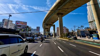 [4K] Clear Day, Korea Busan City Drive | Suyeong - Sasang - Myeongji | 115