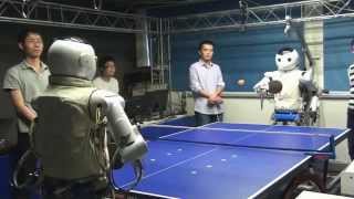 Robot plays table tennis (vs Robot, vs Human)