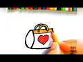 Hand Bag 👜 Drawing, Painting 🎨 and colouring for kids and toddlers || Kids drawings #handbag