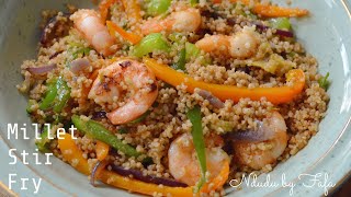 Alkaline Millet \u0026 Prawns Stir Fry Recipe ✔️Gluten free ✔️Ndudu by Fafa