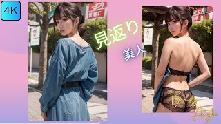 【AI美女】セクシーな姿をお見せします。（見返り美人編）