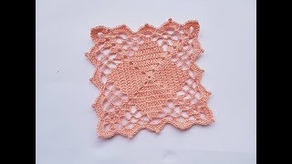 Crochet square with rhombs