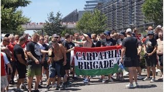 Euro 2016 Hungarian march in Lyon before Hungary Portugal