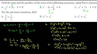 Vieta s Theorem Lesson 7