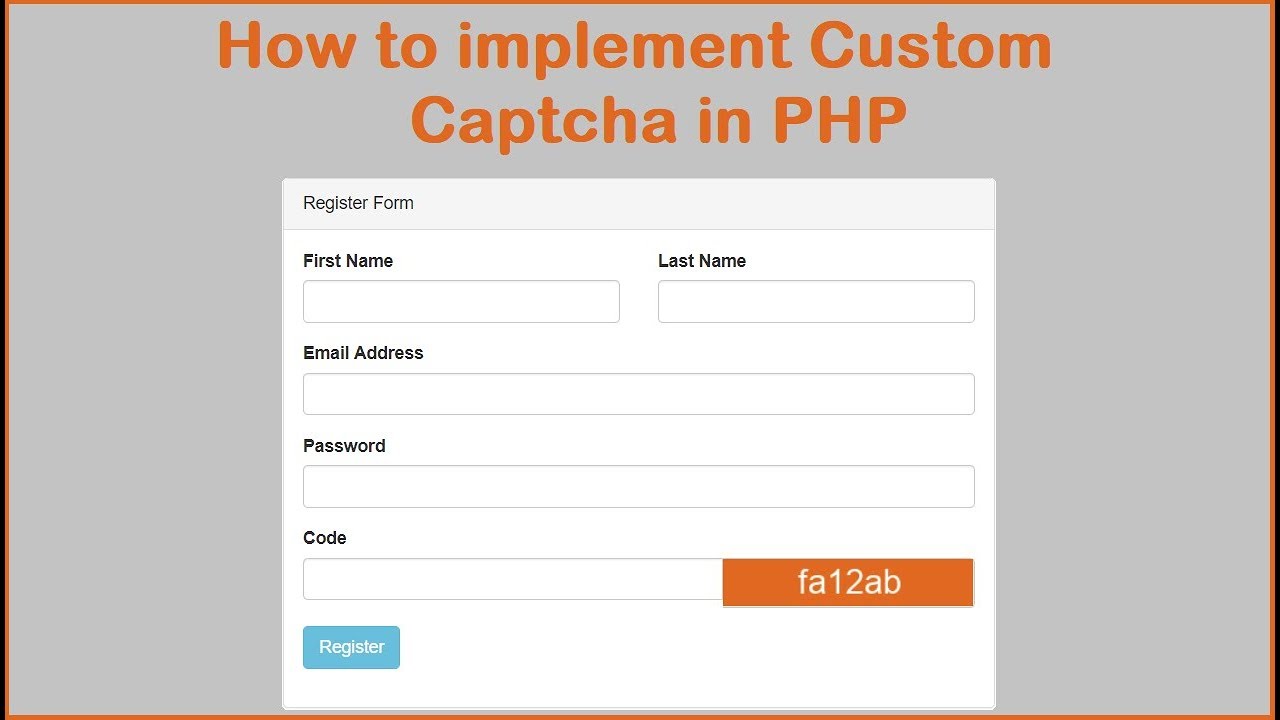 How To Implement Custom Captcha In PHP - YouTube