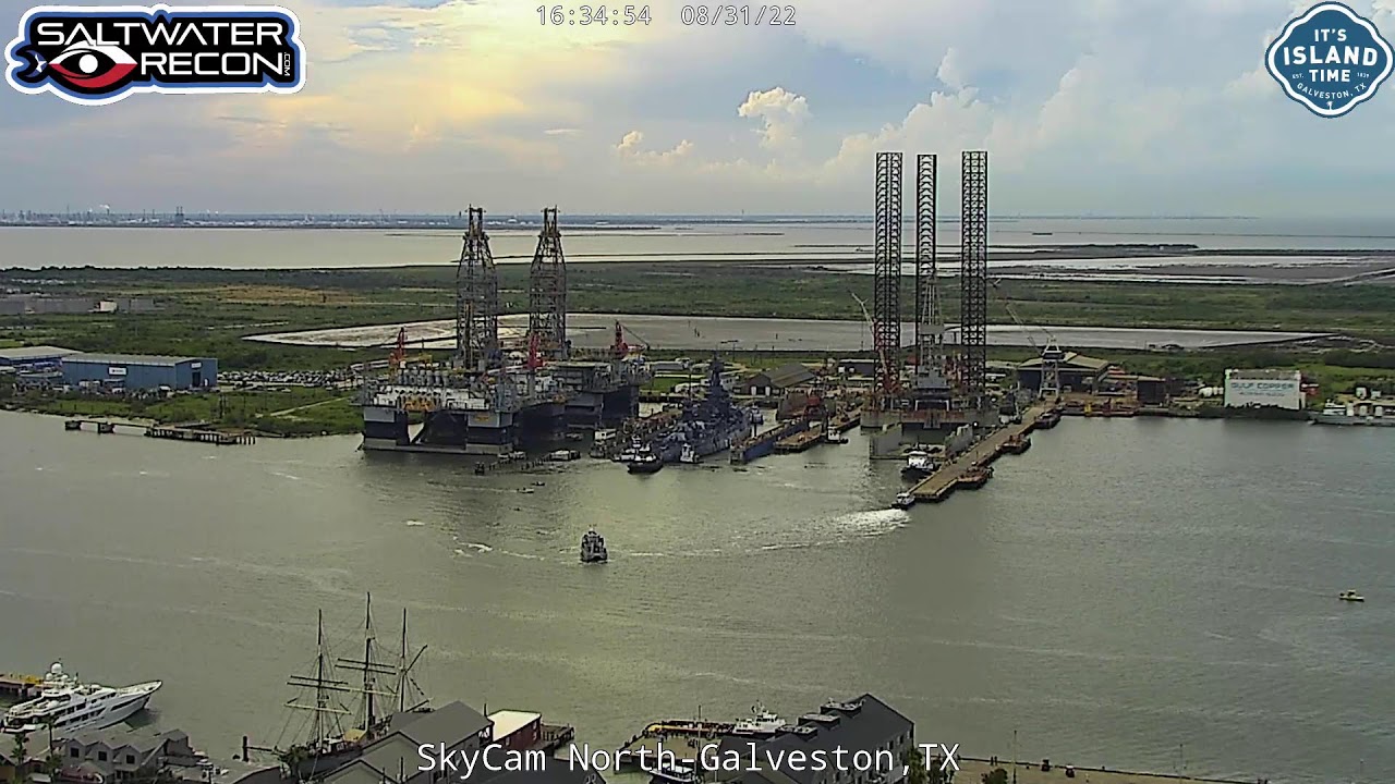 Live Battleship Texas Makes Its Way To Drydock In Galveston For