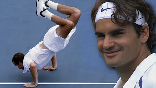 Roger Federer Couldn't Stop Smiling Playing This Guy (Circus Tennis!)