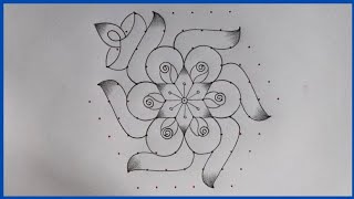 flower kolam designs🌹 pulli vacha kolam|| kolam rangoli designs||