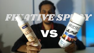 Brustro Vs Camlin Which FIXATIVE Spray Is Best?? | fixative spray- Hindi