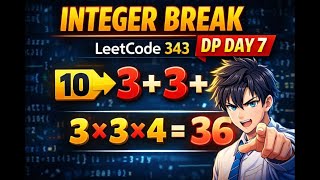 LeetCode 343 Integer Break | DP Day 7 | Dynamic Programming Explained 🔥