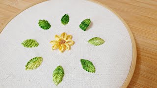 [프랑스자수] 8가지 나뭇잎 스티치 | 8 leaves embroidery