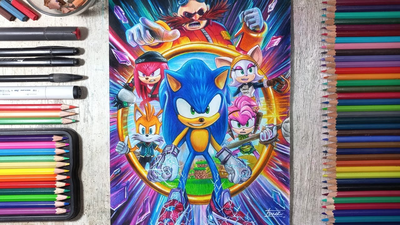 Sonic Movie Colored Pencil Drawing Drawings Colored Pencil 53 Off