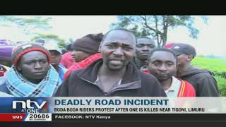 Boda boda riders protest after accident kills a rider in Limuru