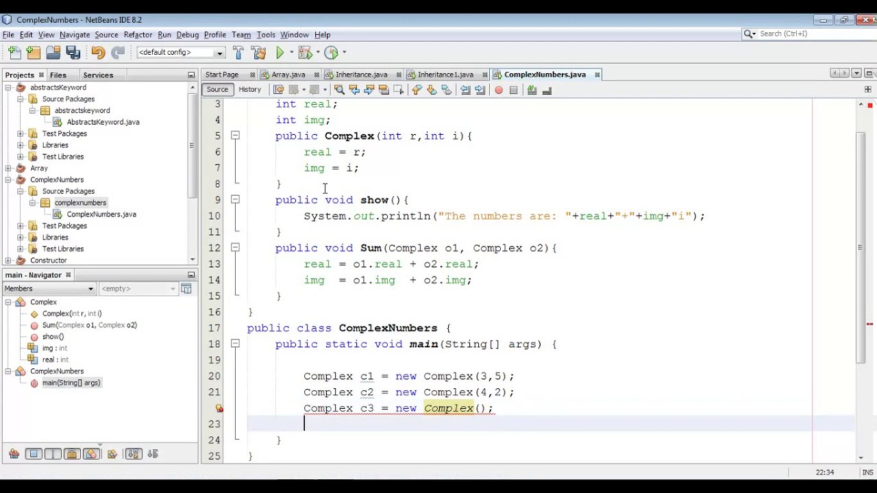 Adding Two Complex Numbers In Java - YouTube