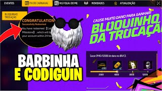 GARENA CONFIRMOU😱 BARBA DO VELHO, CODIGUIN e EMOTE GRÁTIS PRA TODOS no FREE FIRE