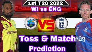 England tour west Indies 2022 1st T20 match prediction - ENG vs WI Match analysis pitch report