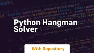 python hangman solver