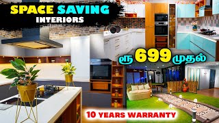 வீட்டை பிரமாண்டமாக மாற்றும் Modern INTERIOR Works || Modular Kitchen & Interior Work Design