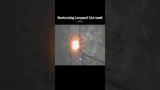 🇷🇺🇺🇦 Destroying a Leopard 2A6 stuck in a trench and abandoned with the Lancet kamikaze drone