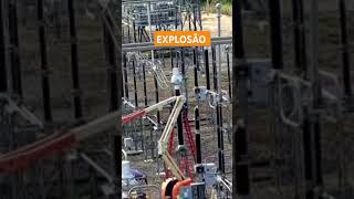 Acidente com plataforma em subestação, explosão de disjuntor 550kV. #explosion #accident #dangerous