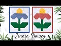 How To Make Zinnia Flower Quilt Design|Cushion Cover Design| #patchwork #quilt #sewing #sew #flowers