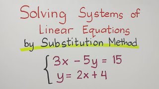 Solving Systems of Linear Equations by Substitution Method - Math 8