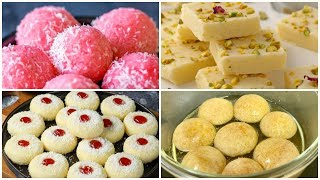 4 Quick Diwali Sweets with one dough | Easy sweet recipe with milk powder