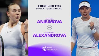 Ekaterina Alexandrova vs. Amanda Anisimova | 2025 Doha Semifinal | WTA Match Highlights