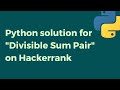 Divisible sum pairs on HackerRank solved!