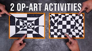 How to make 2 amazing Op Art drawings. Easy to teach, mind twisting art. Great at home or in school